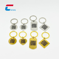 Llavero Metálico Mini con Código QR y NFC, Personalizable con Logotipo, Diseño Impermeable, para Identificación de Perros, Control de Acceso y Almacenamiento de Información
