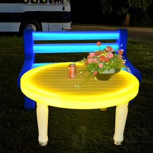 منتج جديد في الهواء الطلق حديقة قابلة للشحن للماء IP 65 كرسي مضيئة الأثاث مصباح ليد ليد مكعب حديقة كرسي