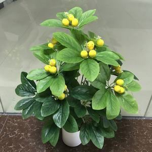 Árbol rico de 70Cm para interior, plantas verdes artificiales decorativas, 18 ramas con frutas - Product Image 4