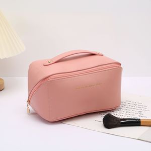 Waterproof PU Travel <b>Makeup</b> Bag Customizable Zipper Cosmetic Organizer with Handle for Women Daily Use - Product Image 5