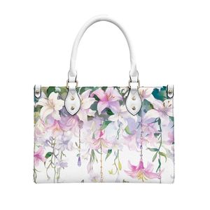 Custom image Women's PU Tote <b>Handbag</b> Zippered Closure Single Handle Polyester Lining Winter Autumn Spring Summer Letter Chain <b>Cheap</b> - Product Image 3