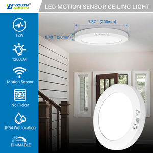 مصباح سقف LED مثبت بالسطح معتمد من ETL، 7 بوصات، 12 واط، مع مستشعر حركة PIR ومستشعر ضوئي، IP44، مناسب للممرات والردهات - Product Image 4