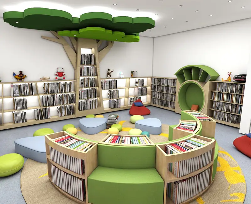 Chiquitos dekorasi rumah pohon furnitur Suster montesori pusat perawatan anak kayu rak buku perpustakaan kursi Sofa taman kanak-kanak