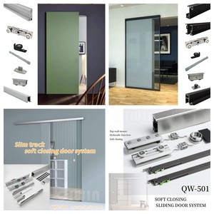 Kits de portes coulissantes en verre miroir, système de porte coulissante hydraulique pour l'intérieur de la maison, système de porte miroir magique pour maison de luxe - Product Image 5