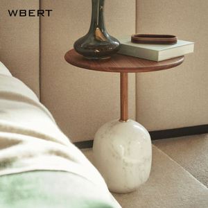 Wbert โต๊ะสไตล์อิตาลีขนาดเล็กทึบ, โต๊ะกาแฟสำหรับห้องนั่งเล่นระเบียงไม้และโต๊ะหินอ่อน - Product Image 6