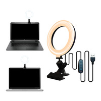 Anneau lumineux LED professionnel réglable de 6 pouces pour vidéoconférence et photographie, idéal pour ordinateur portable