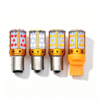 Ampoule LED 3030-35SMD3 pour voiture, 6000K blanc, ambre, rouge, multi-prises, clignotant, feu stop, feu arrière, 12V