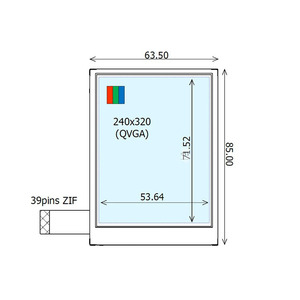 COM35H3P17ULC Ortustech 3.5 นิ้วจอแสดงผล TFT LCD ขนาน RGB 240x320 แผง LCD แบบทรานสเฟล็กทีฟ - Product Image 1