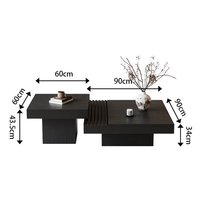 Table basse de style suédois de luxe, en bois de noyer, simple, idéale pour la décoration de maison de style bois massif.