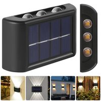 Meistverkaufte Auf- und Abwärts-Dekorative LED-Wandleuchte 6 LEDs Wasserdichte Solar-LED-Wandleuchte für Außenbereich Garten Zaun Terrasse