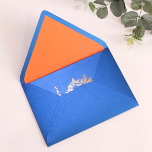 Quinceanera Lời Mời Màu Xanh Hoàng Gia Lời Mời <span class=keywords><strong>A5</strong></span> Kích Thước Đơn Hardboard <span class=keywords><strong>Wedding</strong></span> Lời Mời Với Màu Cam Lót Phong Bì - Product Image 5