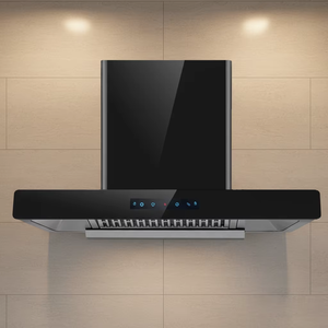 Campana de cocina de chimenea de 700mm, procesamiento de <span class=keywords><strong>esquina</strong></span> redonda pintada, la moda más Popular, gris, eléctrica, de acero inoxidable, montada <span class=keywords><strong>en</strong></span> la pared - Product Image 5