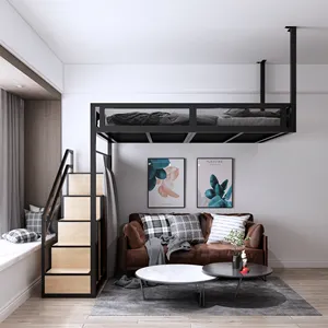 Litera de estilo europeo para apartamento, muebles de dormitorio de 1,5 m, marco de lujo, marco de cama de diseño Simple, cama doble de Metal para Hotel