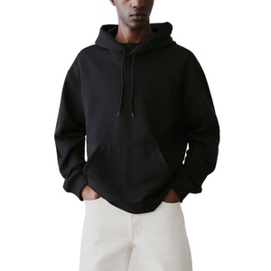 Fabrication en gros de sweats à capuche surdimensionnés pour hommes en coton et polyester de haute qualité, avec logo personnalisé brodé, coupe ample et doublure polaire épaisse - Product Image 2