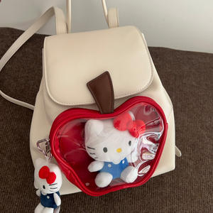 Sac à dos personnalisé Ita pour filles japonaises de premier cycle du secondaire Sac à dos transparent pour poupée Catton pomme rouge Sac à dos à épingles d'affichage - Product Image 6