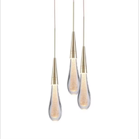 Plafonniers à LED en aluminium et cristal pour salon moderne Luminaire suspendu Lustre