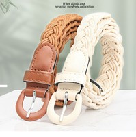 Ceinture tressée pour femmes, ceinture en corde cirée respirante et tendance pour robes d'été et jeans