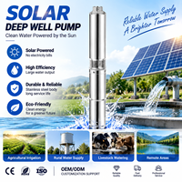 Pompe submersible sans balais DC 108V 8m³/h 1,5 pouce 75m de hauteur de refoulement 1200W, pompe à eau solaire pour puits profond, pompe submersible pour l'irrigation