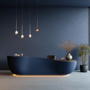 Comptoir de réception extensible moderne ondulé imprimé en 3D – Idéal pour les halls d'hôtels élégants, les showrooms de vente au détail, les centres commerciaux et les espaces frontaux contemporains des bureaux - Product Image 2