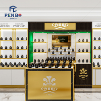 Vitrine de parfum de style arabe de luxe, comptoir de présentation de parfum mural personnalisé, mobilier de magasin de parfum