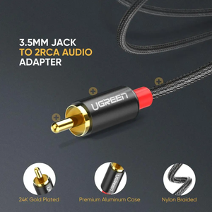 <span class=keywords><strong>Cable</strong></span> UGREEN de 3.5mm a RCA de 6.6 pies, Adaptador de Audio RCA Macho a Auxiliar, Adaptador de Conector para Auriculares con Sonido HiFi, Carcasa Metálica, Divisor RCA en Y - Product Image 3