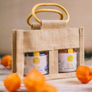 Set Regalo Naturale Ecologico con Barattolo in <span class=keywords><strong>Juta</strong></span> Riutilizzabile con Finestra Trasparente per Chutney, Sottaceti, Conserve, Miele Grezzo e Marmellata - Product Image 5