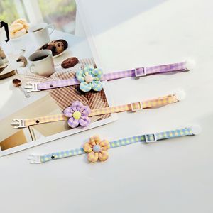 Collier réglable pour animaux de compagnie, motif à carreaux et fleurs, mignon chaton, accessoire pour chiens et chats - Product Image 5