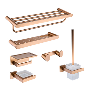 304 Stainless Steel Bathroom Accessories Wall-mounted Rose Gold Bathroom Accessory Set