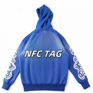 Sudadera con Capucha Extra Grande para Hombre, de Algodón, con Etiqueta NFC, Estampado de Llamas, Estilo Hip Hop, para Invierno - Product Image 5