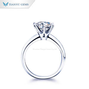 Bague de fiançailles Tianyu en argent 925 avec moissanite, coupe brillante, tige incurvée, pour femmes - Product Image 3