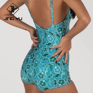 Traje de Baño de Lujo con Estampado Verde Delfín, Top Halter, Nylon de Alta Calidad, Ropa de Surf para Vacaciones, Venta al Por Mayor de Fábrica - Product Image 3