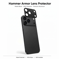 Protector de Lente de Cámara de Aluminio CNC con Acabado Mate y Diseño de Martillado, Antiestático, 9H, Antihuellas para 18 Pro Max