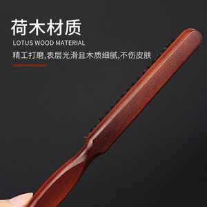 Peine de madera para el cabello, tamaño grande, cerdas de jabalí, cola puntiaguda, para uso doméstico - Product Image 1