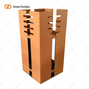 Barbecue d'extérieur en acier Corten rustique moderne-Bois de chauffage durable avec finition rouillée unique pour barbecue de jardin - Product Image 2