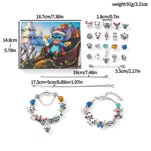 欧美畅销动漫卡通针脚手链套装24平方倒计时日历时尚魅力饰品批发 - Product Image 6