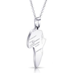 Collar con Mapa <span class=keywords><strong>de</strong></span> <span class=keywords><strong>África</strong></span> en Acero Inoxidable Chapado en Oro <span class=keywords><strong>de</strong></span> 18K, Collar con Colgante <span class=keywords><strong>de</strong></span> País Africano para Viajeros - Product Image 3