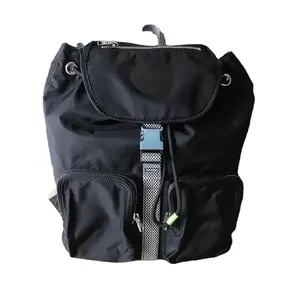 उच्च अंत महिलाओं को पुरुषों के आउटडोर कंधे आकस्मिक छात्र बैग बड़ी क्षमता यात्रा बैग कैनवास काले Backpacks