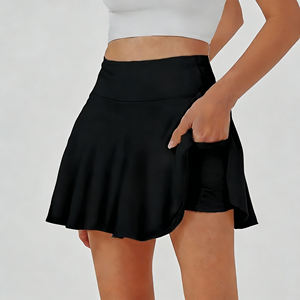 Vente flash sur Temu : lot de 4 jupes-shorts fluides pour femmes, taille haute, plissées, avec short intégré, pour le tennis, le golf et les entraînements. - Product Image 2