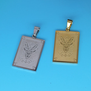 Qiandis nuovi accessori fai da te in acciaio inox per segni zodiacali capricorno - Product Image 2