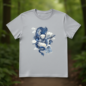 T-Shirt Unisex 210GSM 100% Cotone, Casual, Traspirante, Resistente, con Stampa Drago, Maglietta da Uomo - Product Image 3