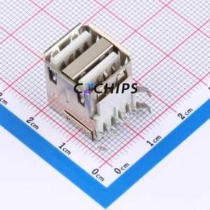 USB-U264-BJS USB Connector Bent Lead Through Hole Connector Type-A USB 2.0 Female Right Angle Insert - Product Image 1