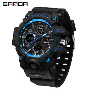 SANDA S6021 นาฬิกาสปอร์ตกลางแจ้งสำหรับผู้ชายทันสมัย ​​นาฬิกาข้อมือกันน้ำแบบมัลติฟังก์ชั่นพร้อมระบบเตือนภัย - Product Image 1