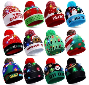 Gorro de punto de Navidad LED, gorro de Navidad con luz, gorro de invierno Unisex, gorro con LED de colores para Navidad, Año Nuevo - Product Image 1