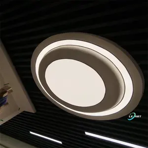Современный Умный домашний офис Крытый пульт дистанционного управления светодиодный свет круглый подвесный потолочный карниз 3d ПВХ панели декор