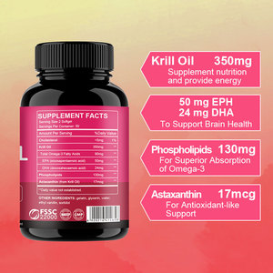 Aceite de krill antártico EPA DHA Fosfolípidos Astaxantina Omega 3 EPA DHA cápsulas blandas OEM pastillas personalizadas para uñas - Product Image 5