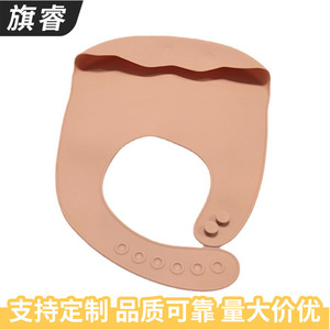 Silicone Baby Bib Light Brown Arc Type Waterproof For 0-12 Months - Product Image 2