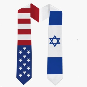 <strong>Custom</strong> Design Israel &amp; <strong>United</strong> States Flag Unisex Graduation Sash Ribbon High Quality Polyester Material Wholesale - Product Image 1