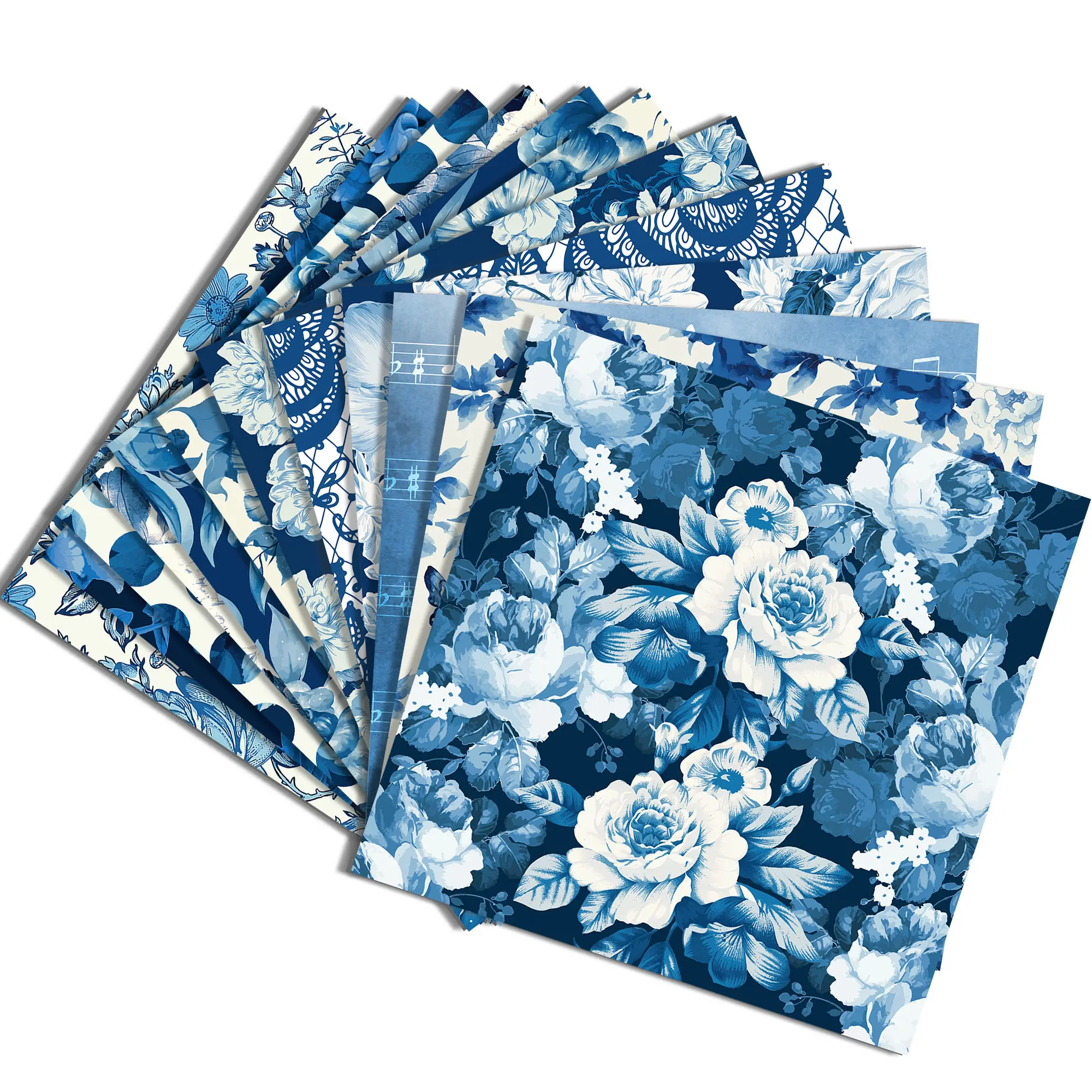 WW043 acquerello blu motivo floreale a doppia faccia fai da te Scrapbook carta Album fotografico Decor Craft Paper Scrapbook