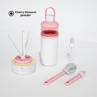 Set Pembersih dan Pengering Botol Bayi Manual Harian dengan Rak Sikat Silikon dan Kotak Bubuk PP untuk Penggunaan di Rumah