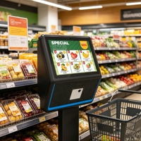 Lecteur de codes-barres mural pour supermarché, écran tactile Android 10,1 pouces, avec mémoire 2 Go + 32 Go, ER260A